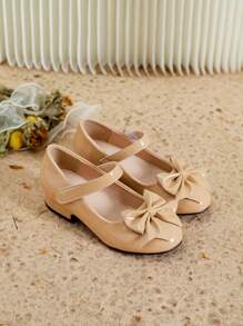 1 Pair Girls Casual Bow Decor Flats