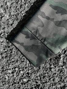 SHEIN T-shirt décontracté à manches longues col rond imprimé camouflage pour pré-ados
