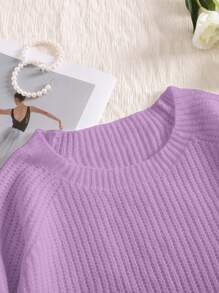 SHEIN Frenchy Plus Size Crew Neck Long Sleeve Sweater With Hollow Out Bowknot Decor, Cute Fairy Style, Loose Fit, Apricot Knitted In Fall/Winter