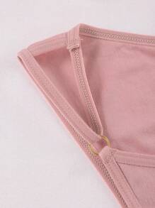 SHEIN 5 件装女士纯色简约镂空比基尼三角裤，休闲日常穿着 - 彩色 - 查看 3