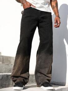 Manfinity Homme Pantalones vaqueros de hombre con pierna acampanada y bolsillos, versátiles y casuales - Multicolor - Ver 8