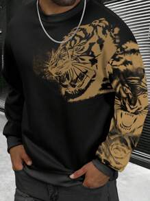 Manfinity LEGND Men's Casual Daily Wear Simple Fashion Sweatshirt - Black - View 4