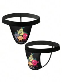 Men's Cartoon Print Minimalist Sexy Briefs, Casual For Everyday Wear - Multicolor - View 1