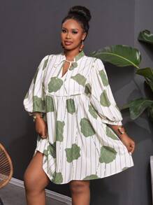 Slaydiva Vestido elegante de vacaciones ligero talla grande - Adecuado para vacaciones y viajes