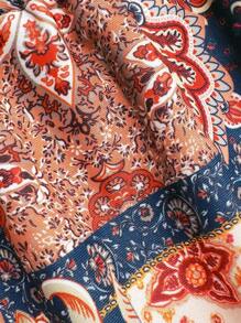 Women's Floral Print Halter Neck Tie Up Split Bikini Set, Randomly Printed Summer - Multicolor - View 5