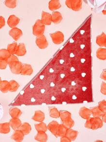 PETSIN Valentine's Day Romantic Red & White Heart Pet Bandana - Red and White - View 2