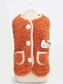 PETSIN Adorable Brown-Orange Pet Sherpa Fleece Warm Jacket - Orange - View 3