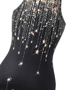 Tween Girl Sequin Print Effect Bodycon Dress, Elegant