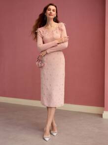 MOTF PREMIUM Top con dettagli di applicazioni e cristalli - Rosa - Visualizzare 4