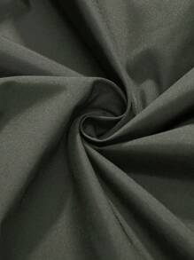 Manfinity Homme Plus Size Men's Solid Color Front Zipper Pocket Minimalist Winter Jacket - Army Green - View 4