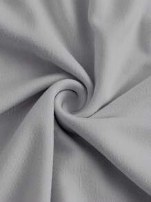 SHEIN MOD 女士纯色船领喇叭袖收腰百搭 T 恤 - 灰色 - 查看 4