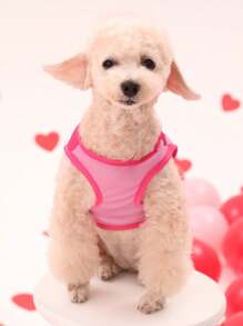 PETSIN 1 件情人节粉色宠物猫狗印花背心 - 彩色 - 查看 4