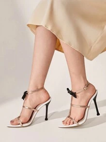 CUCCOO CHICEST Women's Pointed Toe Stiletto High Heel Butterfly Accent Elegant Dress Sandals, Party Formal Shoes For Christmas, New Year, Date Night