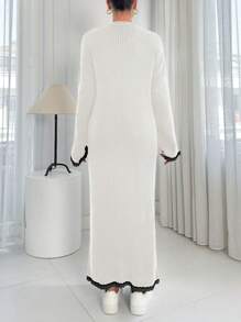 EURMUSE Knitwear Stitch Detail Oversize Fit Dress