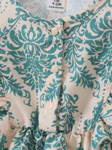 SHEIN Girls' Elegant Floral Print Long Sleeve Dress, Sweet Design For Autumn/Winter