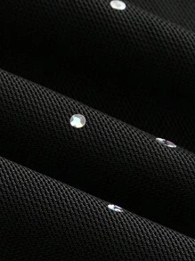 SHEIN EZwear Plus Size Black Sequined Fitted Skirt - Black - View 4