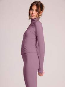 Musera Sport Full Zip Long Sleeve High Neck Fitted Slinky Top Jacket , Padel, Tennis, Pickleball Gym Fitness Fall Winter