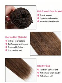 1入直髮束暗啡色巴黎髮色燙染亮髮人髮蕾絲發織 - S4/30 - View 5