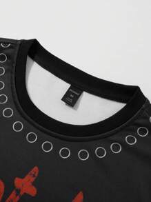 ROMWE MEN Street Life Set da 2 pezzi, felpa con cappuccio da uomo con stampa vintage di lettere inglesi