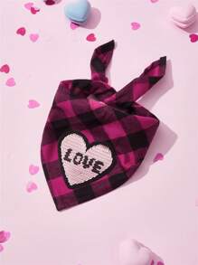 PETSIN Valentine's Day Pet Bibs, Color Changing Heart Pattern Dog Bandanas, Random Color - Multicolor - View 6