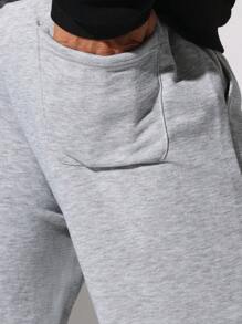 SUMWON Luxury Loopback Split Hem Sweatpants Athleisure Relaxed Fit Comfortable Workout Loungewear Winter Cozy Athletic Pants - Grey - View 8