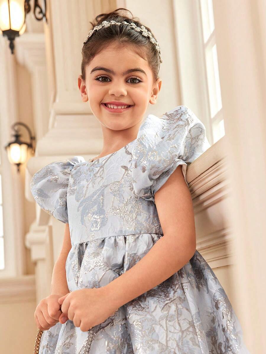 Vestido casual de manga corta sencillo y de moda para niñas jóvenes para uso diario - Multicolor - Ver 1