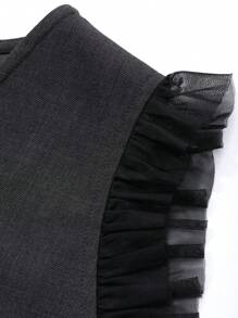 FRIFUL 女士网眼撞色中长连衣裙 - 灰色 - 查看 3