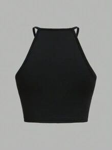 SHEIN EZwear 女士休闲简约多色针织豹纹纯色背心 - 彩色 - 查看 11