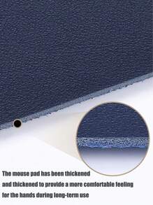 1Pc/2Pcs 18cm*20cm Pu Mouse Pad, Waterproof And Scratch-Resistant, Suitable For PC Laptop Desktop, Office Study And Gaming Mouse Pad, Blue-Upgraded Thickened Version Back To School, School Stuff. - Navy Blue - View 7