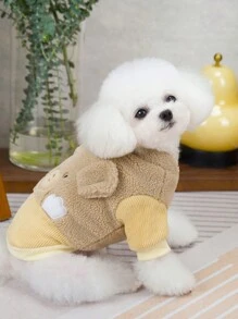 PETSIN Áo khoác ngoài trời ấm áp hình gấu nâu dễ thương cho thú cưng - Màu Khaki - Xem 7