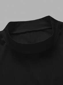 Manfinity Sport Corelite Men's Stand Collar Short Sleeve Simple Casual Sports T-Shirt, Everyday Wear
