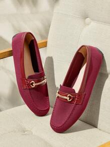 CUCCOO BASICS Women'S Casual Simple Style Loafers, Daily Wear - Burgundy - View 2