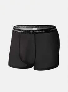 Paquete de 5 bóxers tipo brief casuales con estampado de letras minimalista para hombres - Multicolor - Ver 7