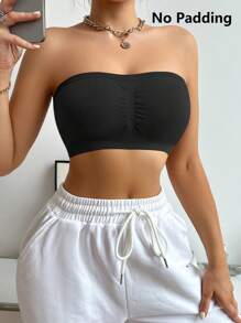 5pack Solid Ruched Bandeau Bra - Multicolor - View 8