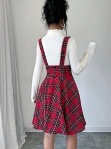 Chiquease Women Plaid Sleeveless Slip Dress For New Year Clothes - Red - View 2