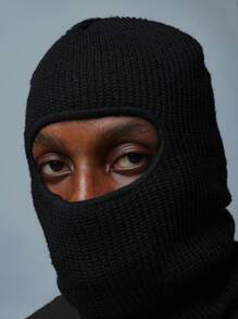 SUMWON Winter Knit Balaclava Beanie Hat - Black - View 3