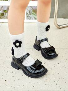 Zapatos negro para niñas, zapatos de rendimiento, zapatos de princesa, zapatos pequeños, zapatos de suela blanda, zapatos escolares - Negro - Ver 3