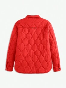 AKNOTIC Business Casual 男士修身休闲加厚立领夹克，适合秋冬季 - 紅色 - 查看 2