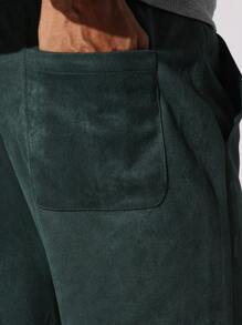 SUMWON Flare Fit Jogger Pants Suedette Split Hem Athletic Loungewear Relaxed Wide Leg Sports Tracksuit Bottoms Athleisure Streetwear Winter Fall Training - Green - View 7