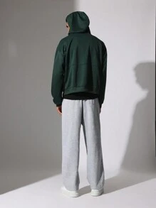 SUMWON Premium Oversized Hoodie Sweatpants Co-Ord Set Drop Shoulder Centre Pocket Winter Loungewear Streetwear Urban Essential Casual Comfort Modern Athleisure - Green - View 2