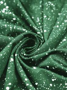 SHEIN Clasi 大码女式针织花边露肩长袖常规优雅派对礼服，橄榄绿，秋冬情人节 - 墨綠色 - 查看 3