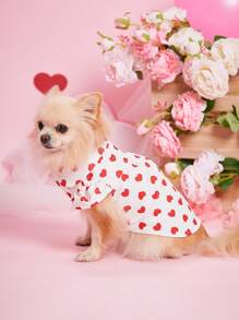PETSIN Red & White Heart Cute Princess Valentine's Day Dress For Pets, Dogs & Cats - Red and White - View 2