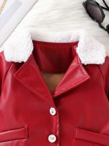 Baby Girls Leather Jacket, Warm And Comfortable Fashion Outerwear For Autumn/Winter - Multicolor - View 8