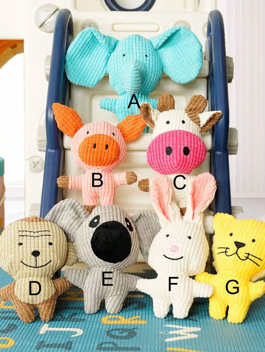 PETSIN 1pc Pet Cornflake Plush Bite Resistant Chew Toy With Sound For Teddy Dogs & Cats - Multicolor - View 1