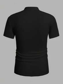 Manfinity Sport Corelite Men's Stand Collar Short Sleeve Simple Casual Sports T-Shirt, Everyday Wear