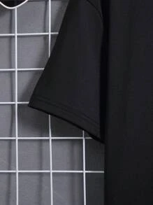 SHEIN 2 件套青少年男孩笑脸印花圆领 T 恤