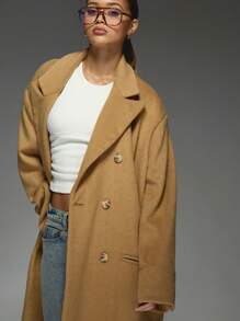 MISSGUIDED Manteau long premium laine mélangée pour homme de créateur, hiver oversize à double boutonnage, déclaration de mode maxi manteau pour femme, taillé avec soin