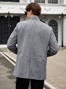 Manfinity VCAY Men's Woven Stand Collar Slim Fit Long Sleeve Casual Jacket, Suitable For Autumn/Winter