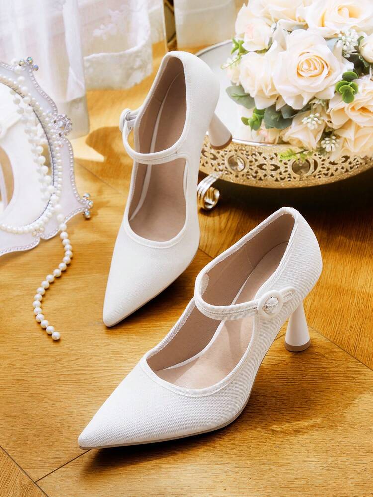 CUCCOO HITCHD Women's Minimalist Fashion Versatile Solid Color Pointed Toe Pumps Prom Heels