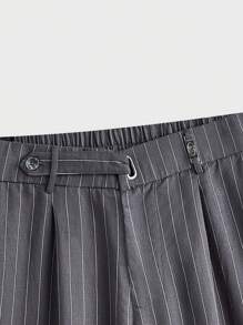 AKNOTIC Business Casual 男士修身长腰休闲直筒裤，适合日常穿着 - 灰色 - 查看 3